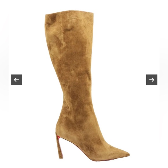 CHRISTIAN LOUBOUTIN - Condora Botta 85 Suede Knee High Boots - Size 37.5 - Picture 1 of 12